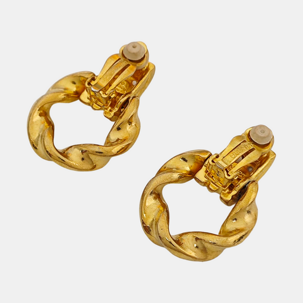 Metal Gold Clip On Earrings