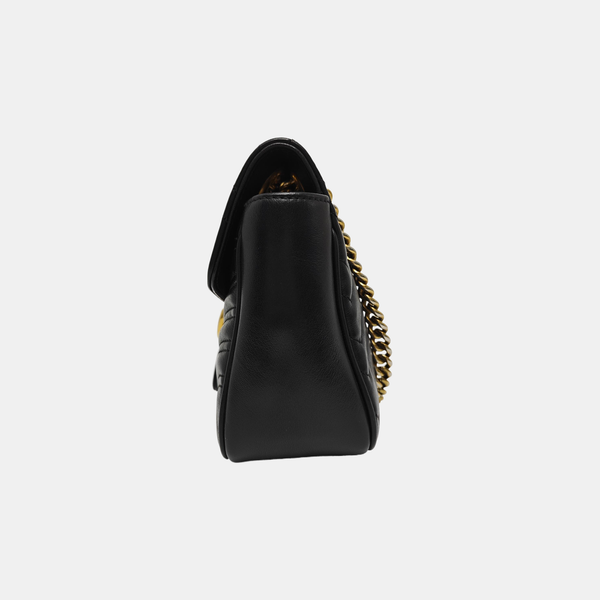 GG Marmont Small Quilted Calfskin Black