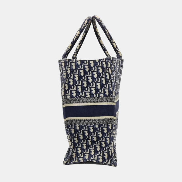 Book Tote Large Oblique Canvas Blue