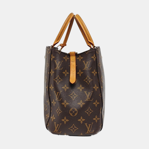 MONTAIGNE MM Monogram Coated Canvas Brown