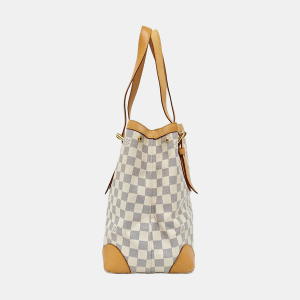 HAMPSTEAD MM Damier Azur Coated Canvas White