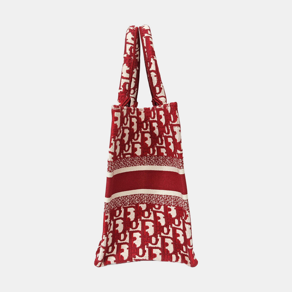 Book Tote Small Oblique Canvas Red