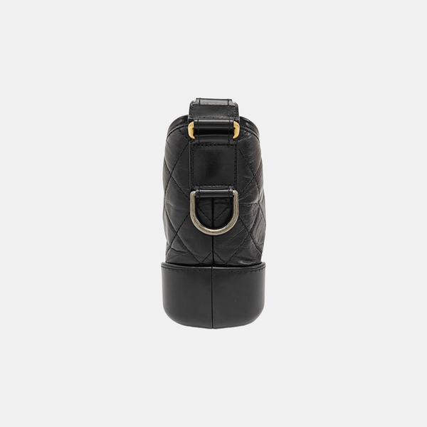 GABRIELLE Small Quilted Vintage Calf Black