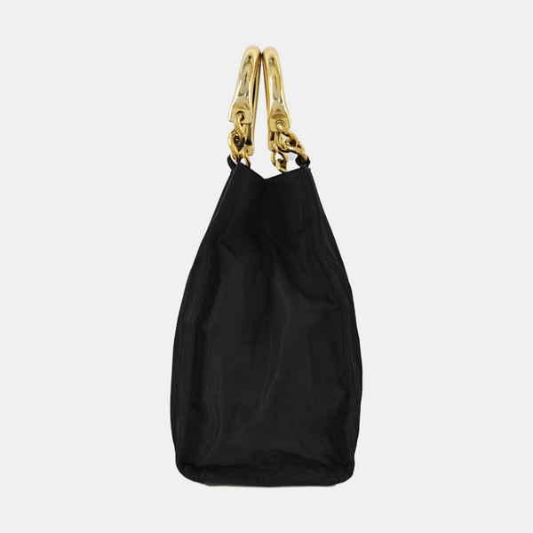 Nylon Top Handle Bag Black