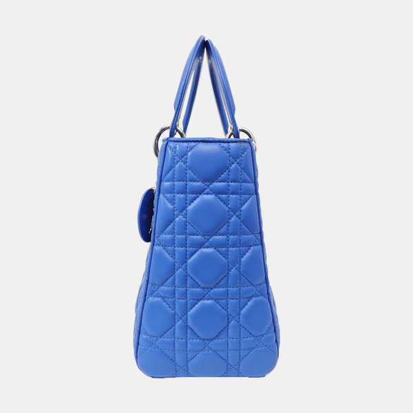 Lady Dior Medium Cannage Lambskin Blue