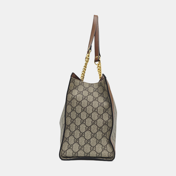 Padlock Medium Monogram Coated Canvas Beige