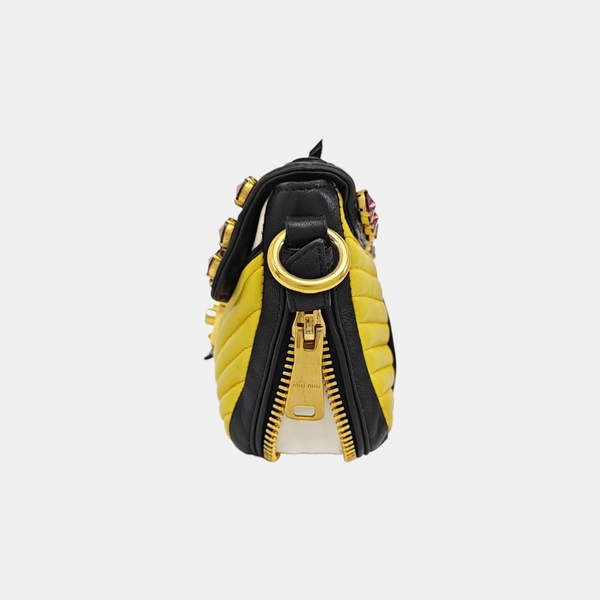 Quilted Lambskin Shoulder Bag Yellow