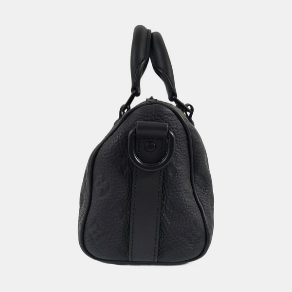 KEEPALL 25 Monogram Calfskin Black