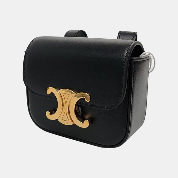Authenticated pre-owned TRIOMPHE Mini Calfskin Black - Belt Bag at Looply