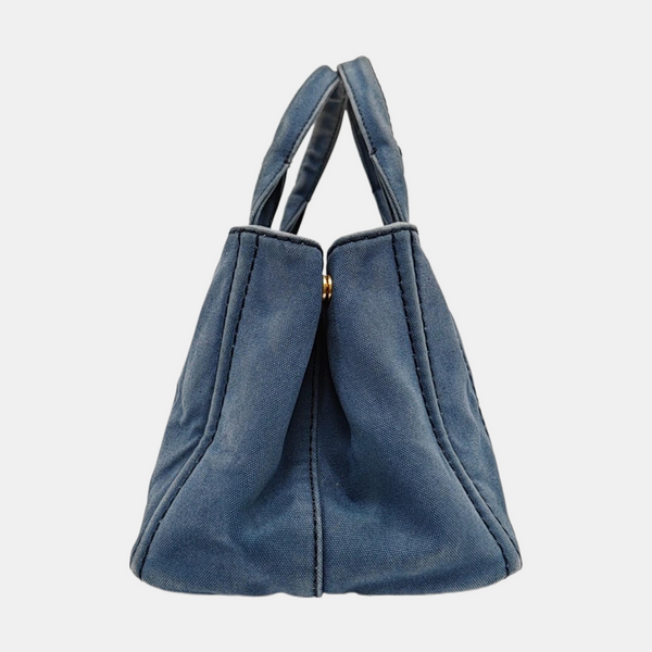 Denim Quilted Canvas Blue