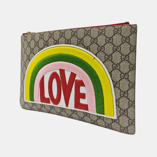 Monogram Coated Canvas Clutch Black