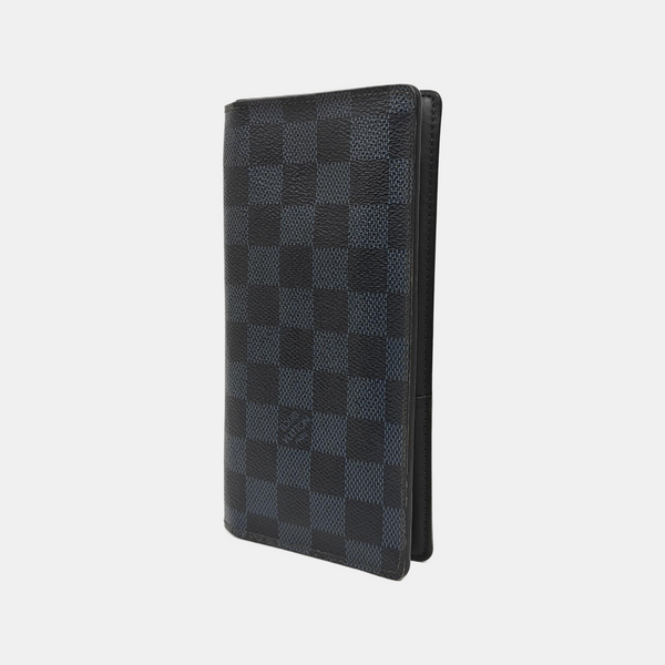 BRAZZA Damier Coated Canvas Blue Wallet