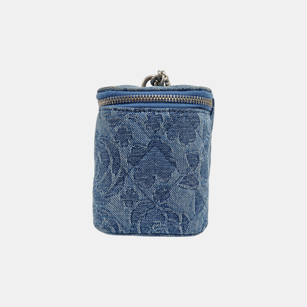 VANITY CASE Small Quilted Denim Blue