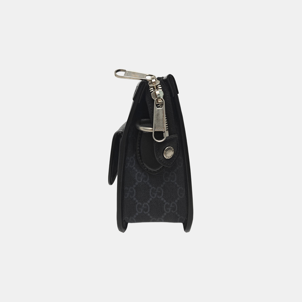 Monogram Coated Canvas Crossbody Bag Black