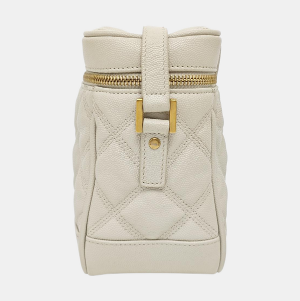 80'S VANITY Quilted Calfskin White
