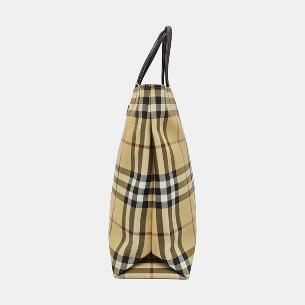 Coated Canvas Tote Bag Beige