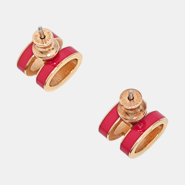Pop H Metal Rose Gold Stud Earrings
