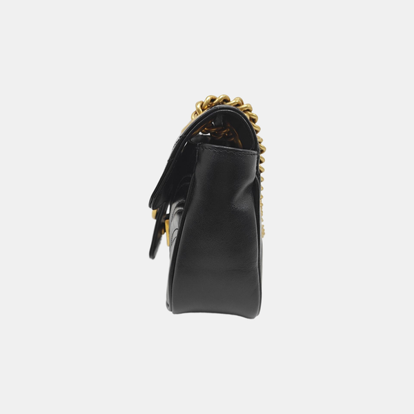 GG Marmont Small Quilted Calfskin Black