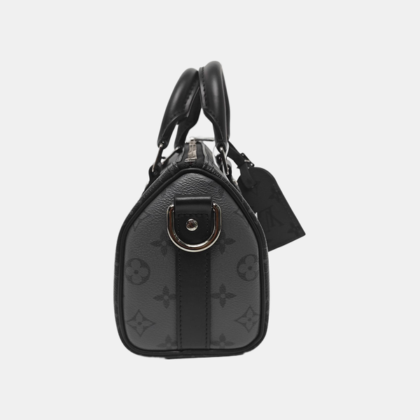 KEEPALL 25 Monogram Coated Canvas Black