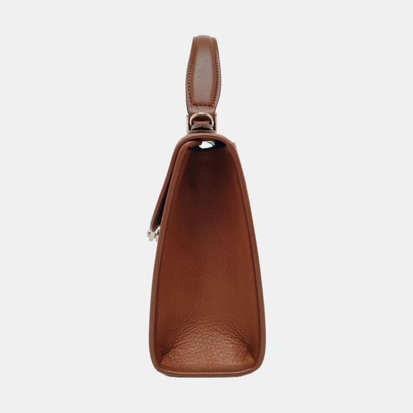 Calfskin Top Handle Bag Brown
