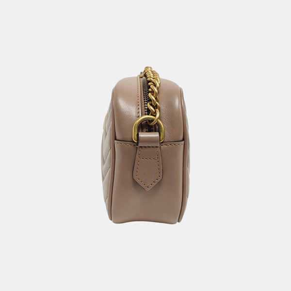 GG Marmont Mini Quilted Calfskin Beige