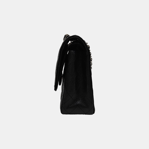 CLASSIC FLAP Medium Quilted Grained Calfskin Black