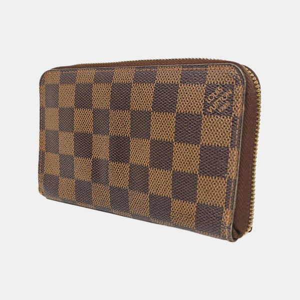 ZIPPY Damier Ebene Coated Canvas Brown Wallet