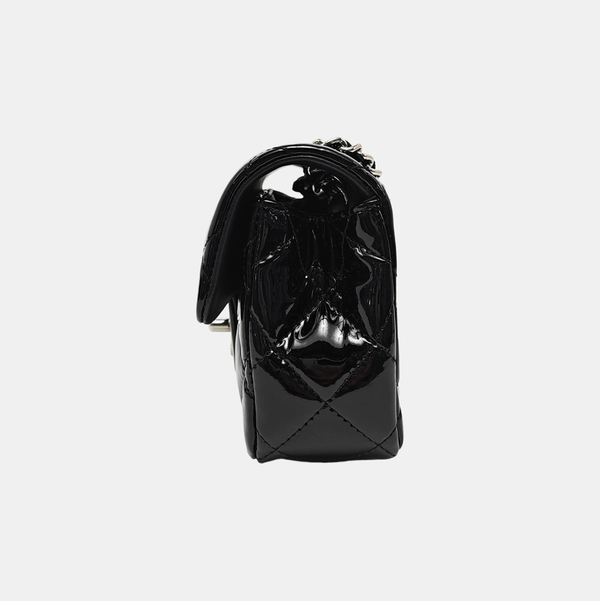 CLASSIC FLAP Super Mini Quilted Patent Calfskin Black