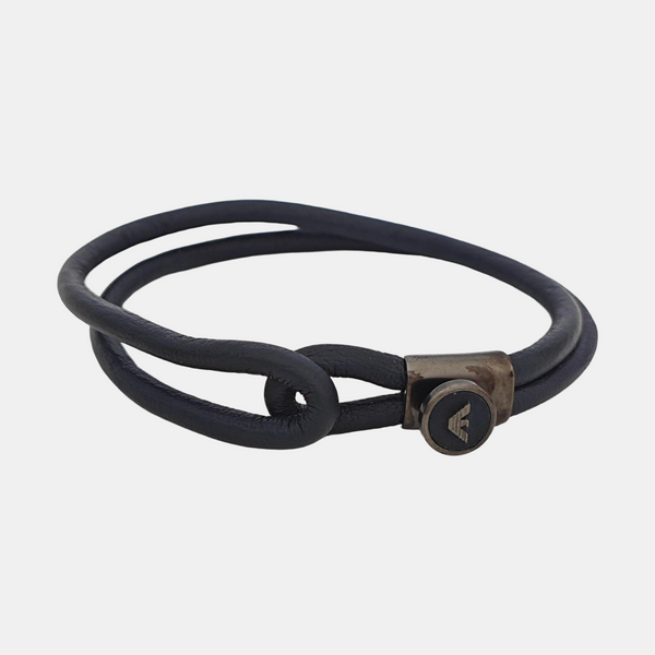 Leather Blue Bangle
