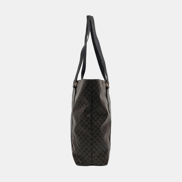 Coated Canvas Tote Bag Brown