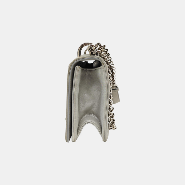 Diorama Small Cannage Calfskin Silver