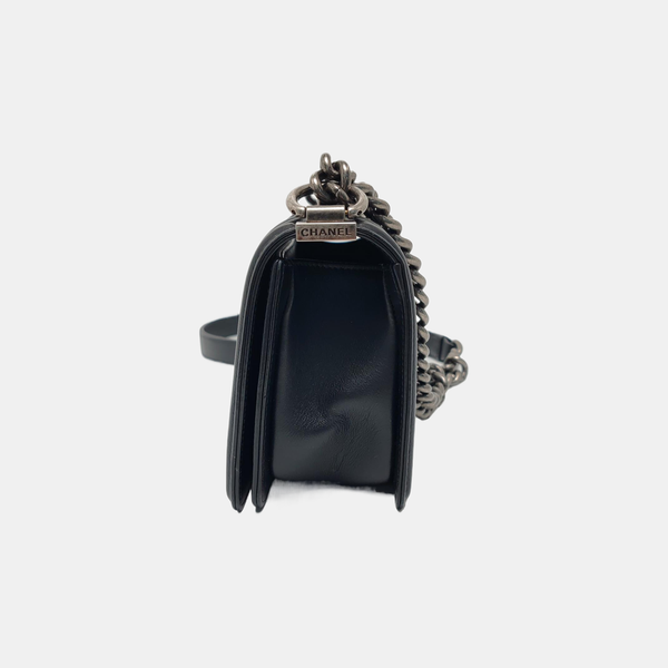 BOY CHANEL Small Quilted Calfskin Black