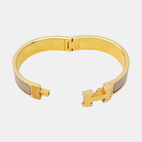 Clic H Metal Brown Bangle
