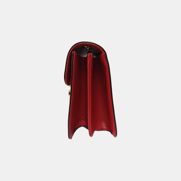Interlocking G Small Calfskin Red