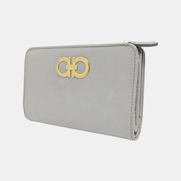 Gancini Calfskin Gray Wallet