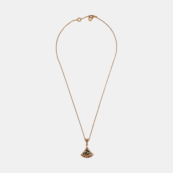 DIVAS' DREAM 18k Rose Gold Green Necklace