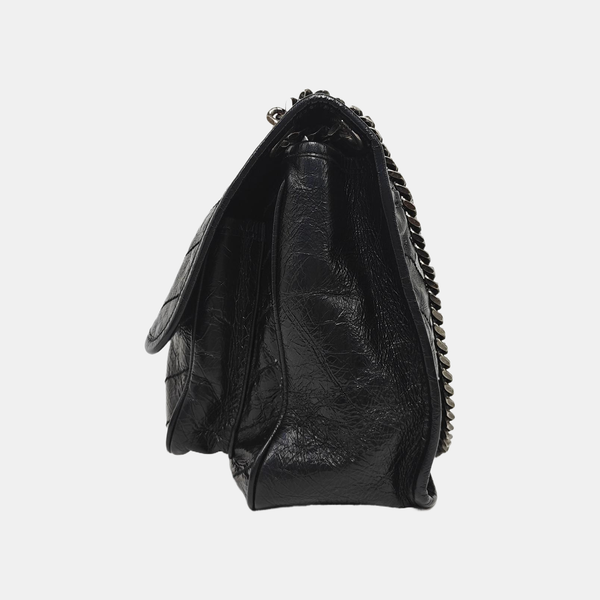 NIKI Medium Chevron Calfskin Black