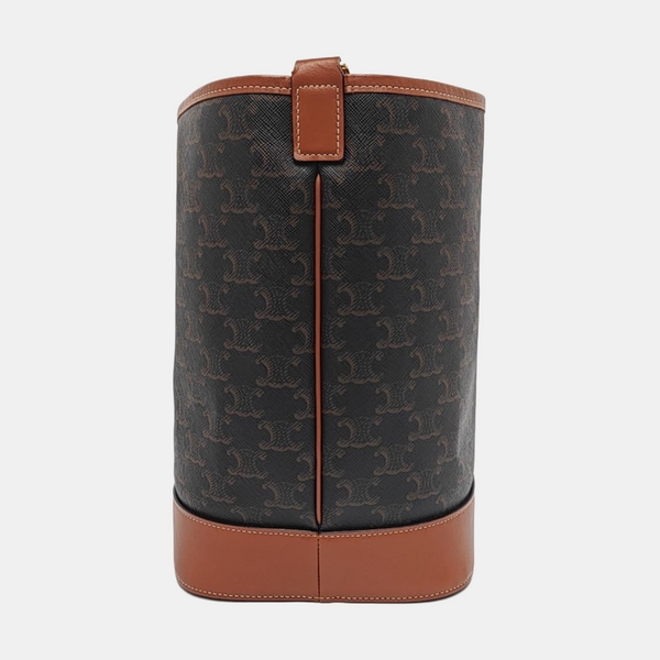 Authenticated pre-owned TRIOMPHE CANVAS Medium Coated Canvas Brown - Bucket Bag at Looply