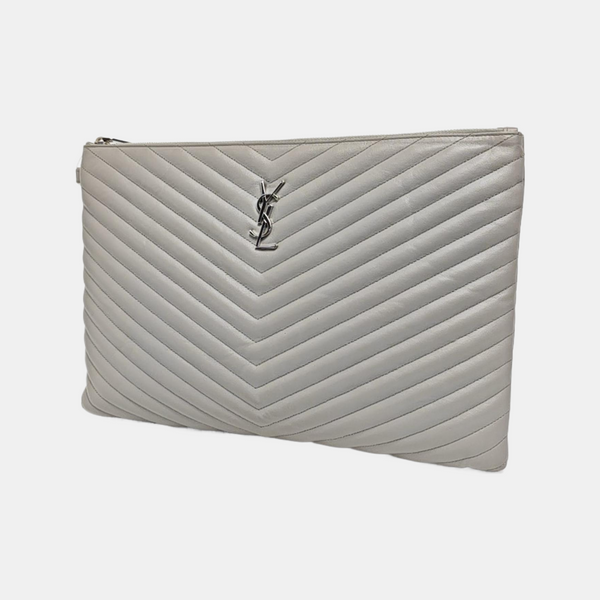 MATELASSE Chevron Calfskin Gray