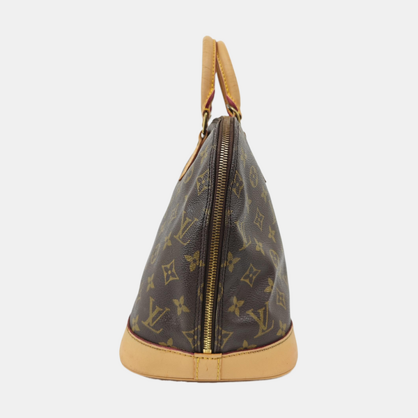 ALMA PM Monogram Coated Canvas Brown