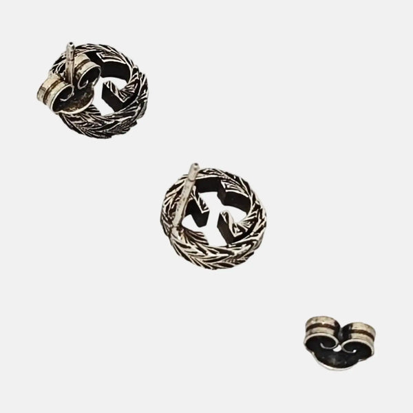 925 Sterling Silver Gray Stud Earrings