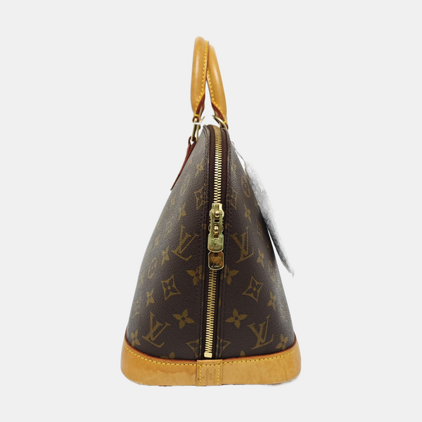 ALMA PM Monogram Coated Canvas Brown