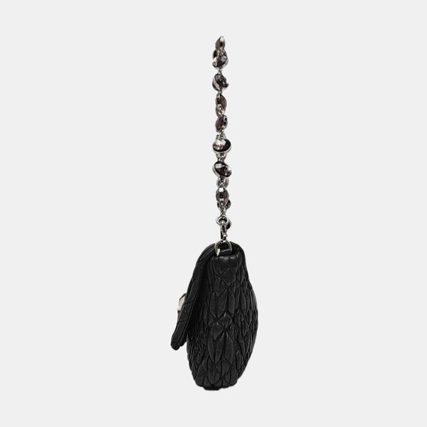 Quilted Lambskin Shoulder Bag Black