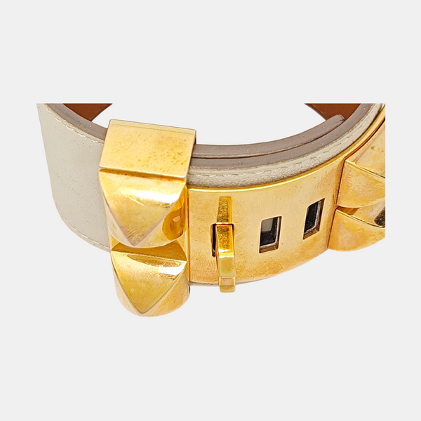 Collier De Chien Leather White Bracelet