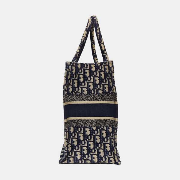 Book Tote Medium Oblique Canvas Blue