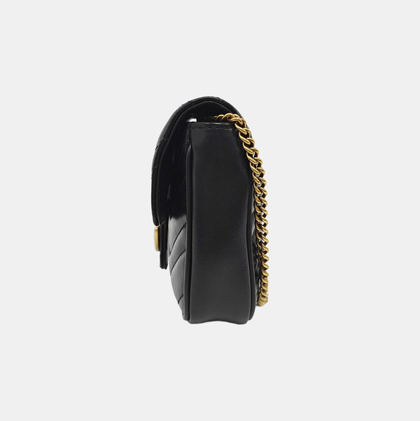 GG Marmont Mini Quilted Calfskin Black