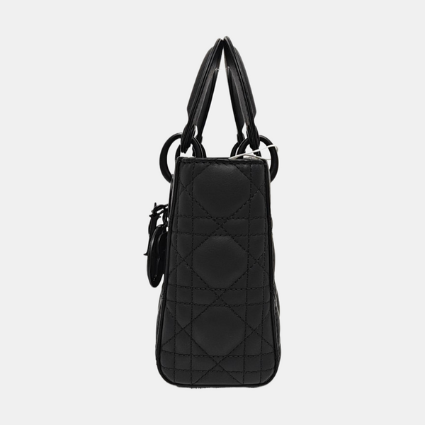 Lady Dior Mini Cannage Calfskin Black