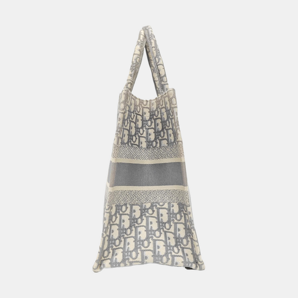 Bolso tote mediano de lona Monogram blanca