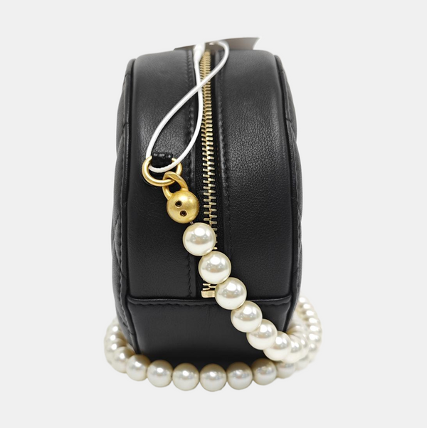 ROUND Mini Quilted Calfskin Black
