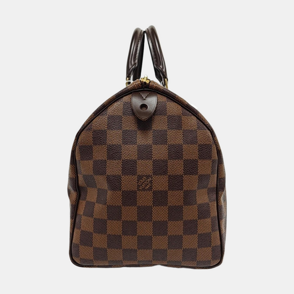 Authenticated pre-owned SPEEDY 30 Damier Ebene Coated Canvas Brown - Top Handle Bag at Looply